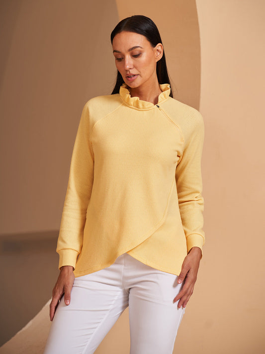 Super Tiebreak Ruffle Collar Sweatshirt