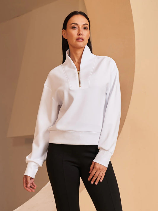 Super Tiebreak V Neck Tennis Zip Sweatshirt