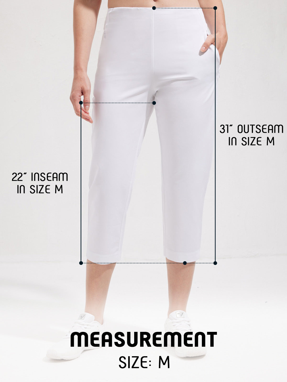 Crosscourt 22 Inch Slim-Fit Stretch Capri Pants UPF50+