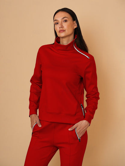 Super Tiebreak Irregular Collar Sweatshirt