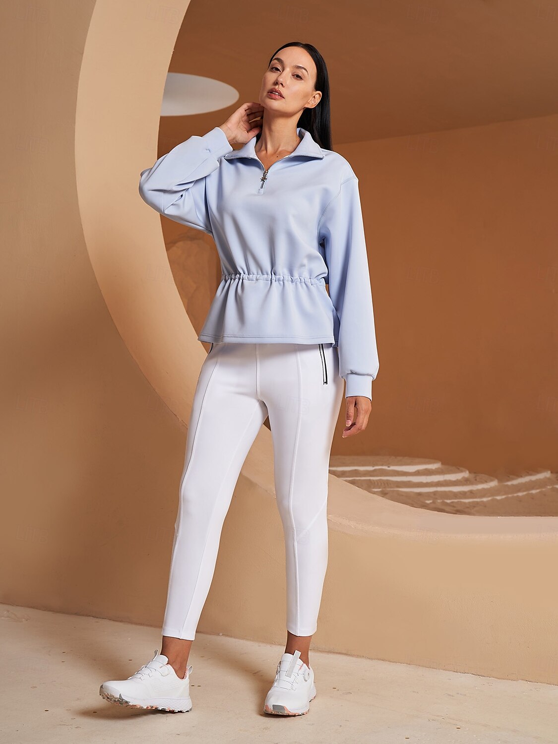 Down the Line Ruffle Drawstring Waist Sweatshirt