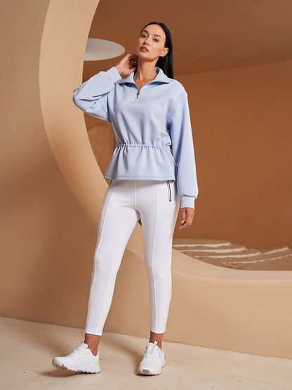 Down the Line Ruffle Drawstring Waist Sweatshirt