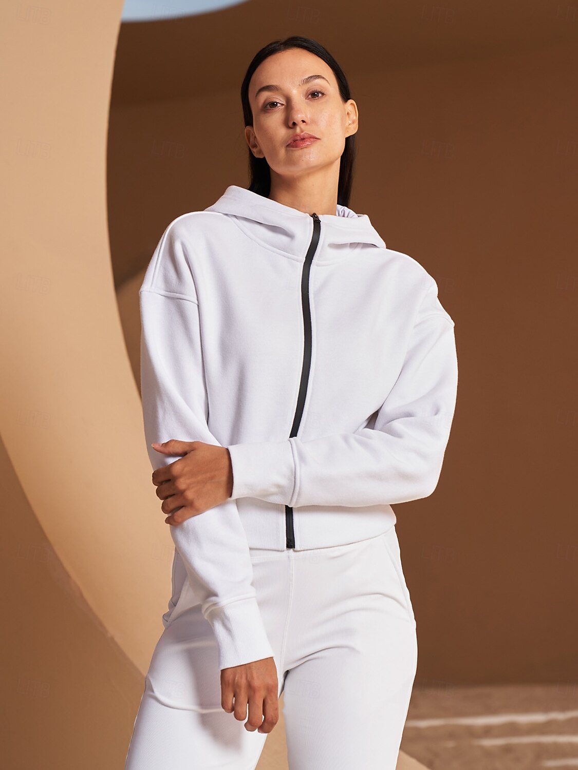 Never Better Tennis Fleece Cropped Hood Jacket