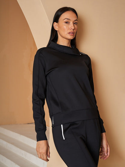 Super Tiebreak Irregular Collar Sweatshirt