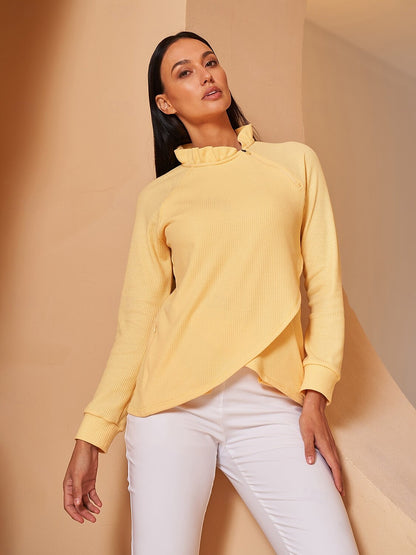 Super Tiebreak Ruffle Collar Sweatshirt