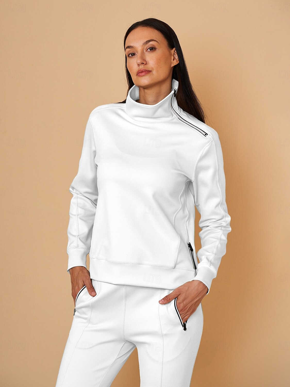 Super Tiebreak Irregular Collar Sweatshirt