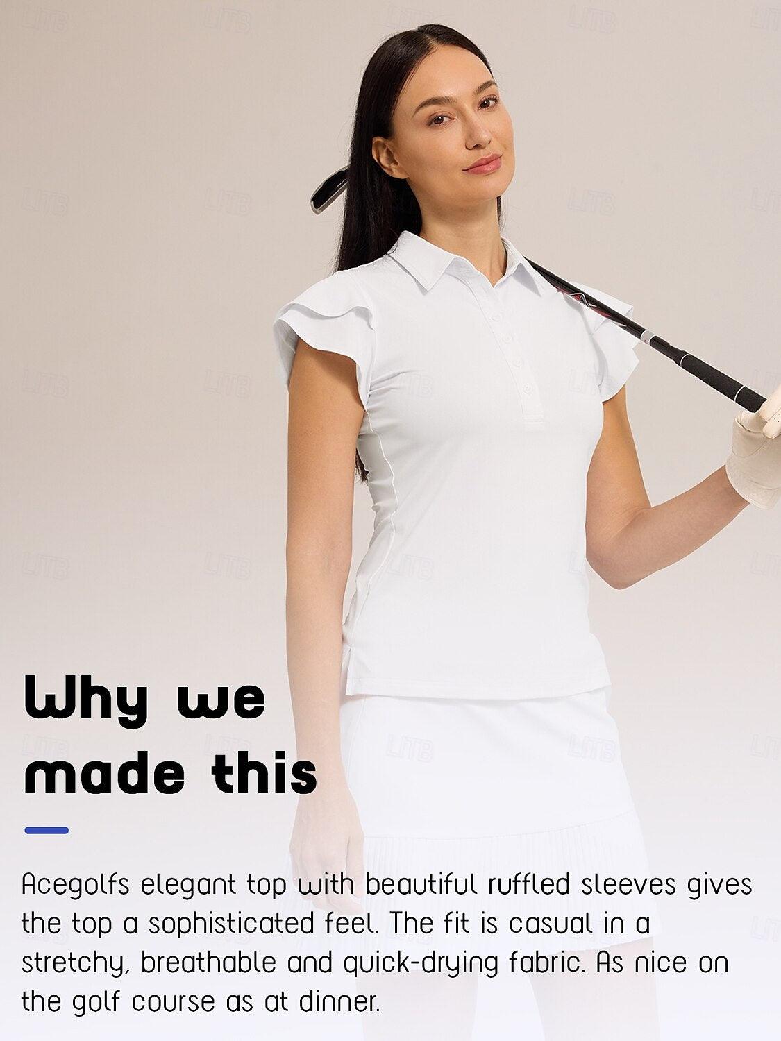 Super Tiebreak Ruffle Sleeve Polo Top UPF50+