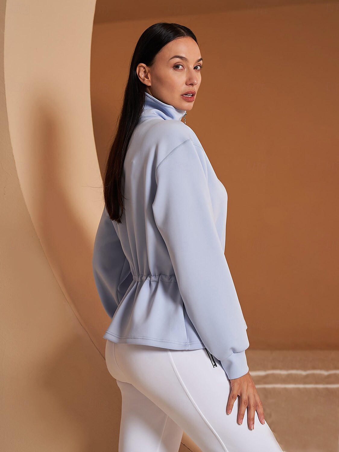 Down the Line Ruffle Drawstring Waist Sweatshirt